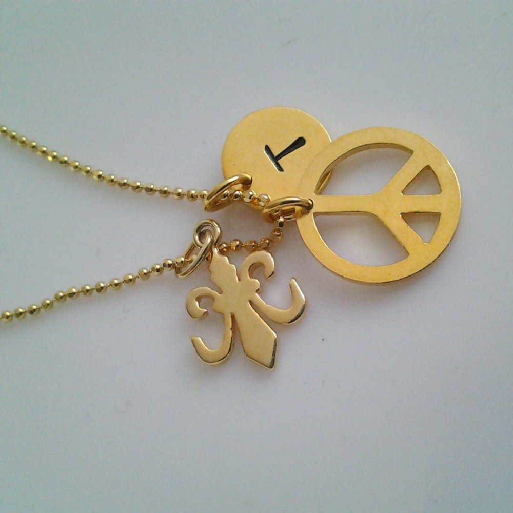 COPY - PEACE SYMBOL (GOLD OVER 925 SILVER) NECKLA…